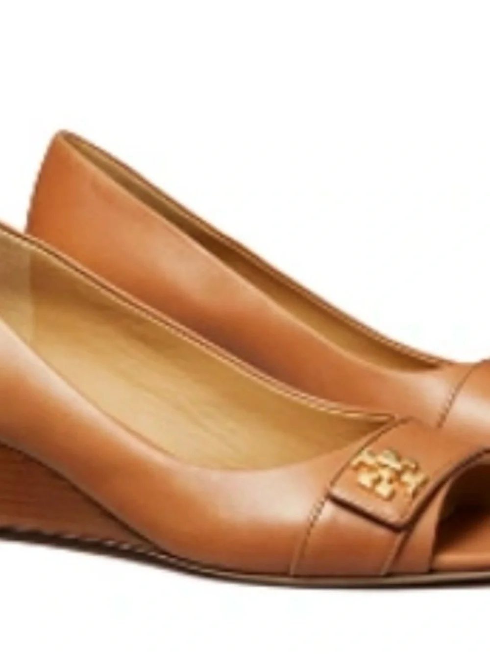Tory Burch Kira Open Toe Wedge in Tan